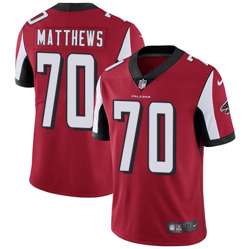 2019 men Atlanta Falcons #70 Matthews red Nike Vapor Untouchable Limited NFL Jersey